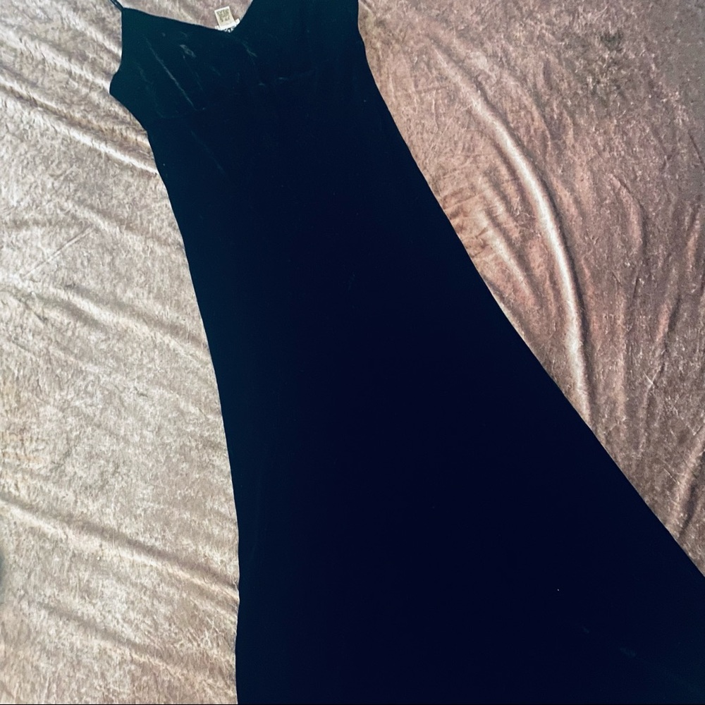 Stunning VNTG y2k Gigi Velvet Silk Floor Length Slip Dress - Picture 2 of 13